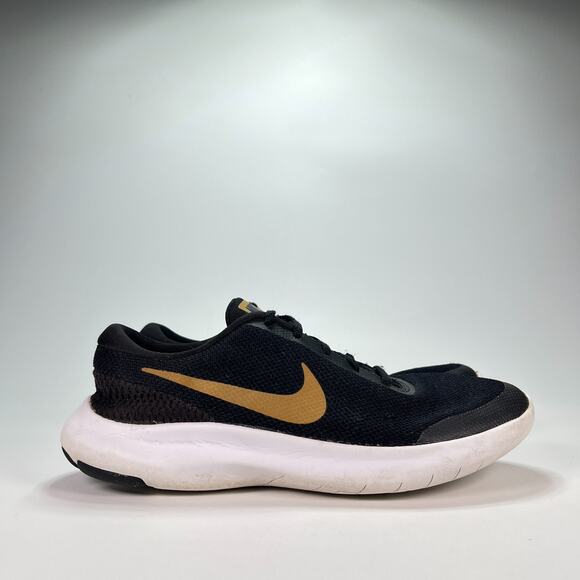 Nike Flex Experience RN 7 Black Gold Running Shoes 908996-012 Women's Size 9 - Picture 1 of 10